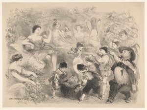 Szene aus dem Theaterstück Der gestiefelte Kater von Charles Rochussen
