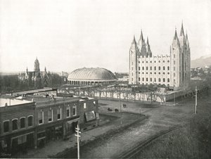 Die Versammlungshalle, Tabernakel und Mormonentempel, Salt Lake City, USA, 1895 von Charles Roscoe Savage