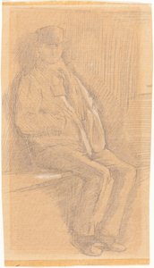 Sitzender Mann von Charles Samuel Keene