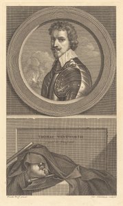 Thomas Wentworth, Earl of Strafford von Charles Simonneau after Adriaen van der Werff after Sir Anthony van Dyck