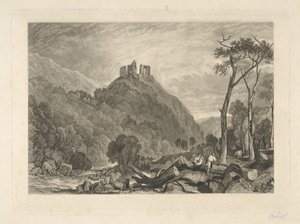 Okehampton Castle, am Fluss Okehampton