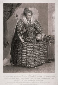 Königin Elizabeth I. mit Zepter und Reichsapfel