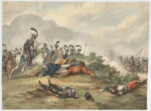 Marschall Blücher in der Schlacht von Ligny am 16. Juni 1815, 1818