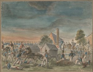 Das Treffen des Herzogs von Wellington und Prinz Blücher, nahe La Belle Alliance, 1818