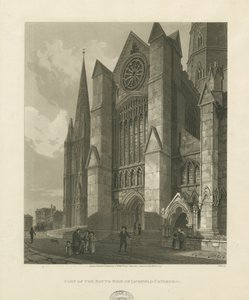 Lichfield Kathedrale - Südliches Querschiff (Aquatinta-Stich)