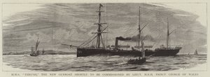 HMS Thrush, das neue Kanonenboot, das bald von Leutnant HRH Prinz George von Wales in Dienst gestellt wird