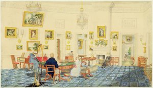 Das Winterzimmer im Haus des Künstlers in Patna, Indien, 11. September 1824 von Charles d Oyly
