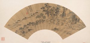 Einsiedler wäscht seine Füße in einem Bach, 1629 von Chen Guan