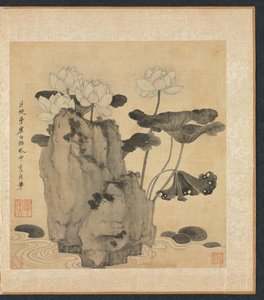 Lotus und Felsen von Chen Hongshou