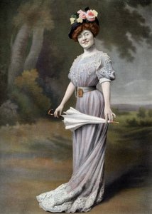 Französische Komödiantin Amelie Dieterle als Blanche im Stück "La ponette", Paris, Foto von Cheri Rousseau aus der Zeitung "Le Theatre" 1. August