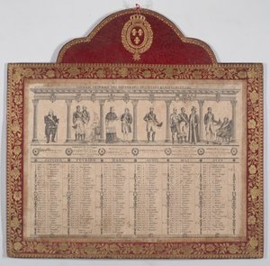 Französischer Kalender für das Jahr 1816 Galerie Generale des Souverains des Etats Européens von Chevalier Henry Guillot
