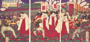 Illustration der Kommandanten, die Westjapan befriedeten und den Kaiser empfingen, Juli 1877