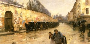 Taxistand, Rue Bonaparte, Paris von Childe Frederick Hassam