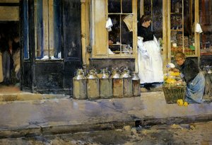 Die Milchkrüge, ca. 1888 von Childe Frederick Hassam