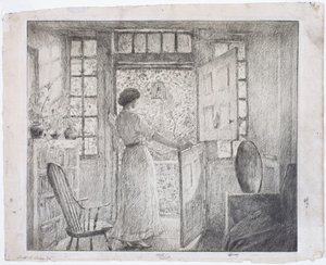 Die niederländische Tür (recto), Der griechische Tanz (verso) von Childe Hassam