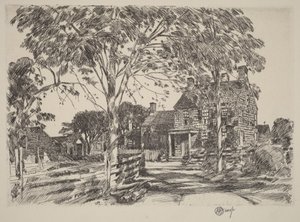 Walt Whitmans Geburtshaus von Childe Hassam