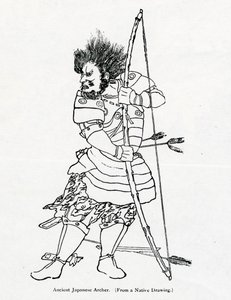 Ein antiker japanischer Bogenschütze, Illustration aus 