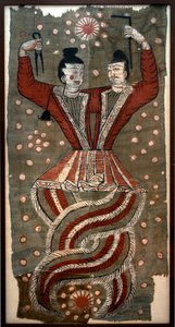 Chinesische mythologische Figuren Fuxi und Nuwa