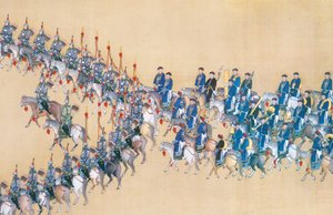 Kaiser Qianlongs Überprüfung der großen Truppenparade, Handrolle