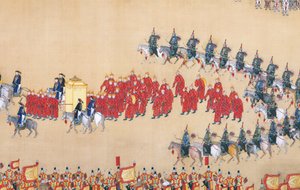 Kaiser Qianlongs Überprüfung der großen Truppenparade, Handrolle