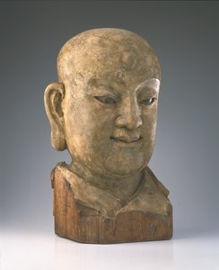 Kopf eines Louhan, Yuan-Dynastie (Holz)