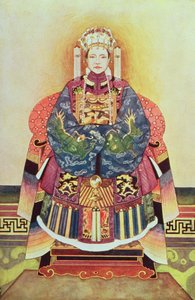 Porträt von Tzu Hsi, der Kaiserinwitwe (1835-1908) von Chinese School