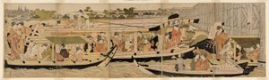 Vergnügungsboote auf dem Sumida-Fluss von Chobunsai Eishi