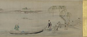 Szenen entlang des Sumida-Flusses von Chobunsai Eishi