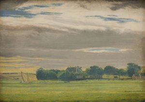 Landschaft in der Nähe der Stadt Skive mit Skivehus Herrenhaus, Jütland