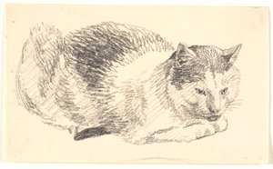 Liegende Katze von Christen Købke