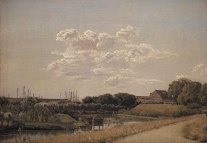 Blick auf die Zitadellenwälle in Richtung Langelinie und den Marinehafen