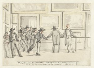 Besucher auf der Kunstausstellung in Amsterdam im Jahr 1808 von Christiaan Andriessen