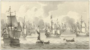 Meeresansicht mit Kriegsflotte