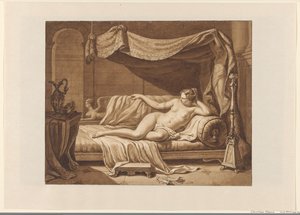 Weiblicher Akt in einem klassizistischen Interieur von Christiaan Kramm