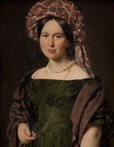 Cathrine Jensen, geborene Lorenzen, die Frau des Künstlers mit Turban