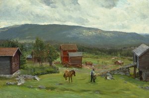 Mann auf der Weide, Hiaasen, Juni 1893 von Christian Eriksen Skredsvig