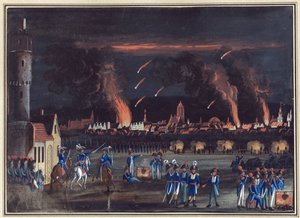 Erste Koalition - 13. Juni 1796: Bombardierung von Frankfurt am Main durch die Franzosen von Christian Georg the Elder Schuetz