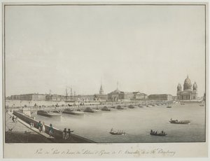 Ansicht der Isaaksbrücke in Petersburg