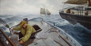 Pilot bei rauem Wetter