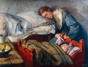 Schlafende Mutter