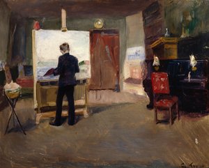 Der Maler Nils Hansteen im Atelier von Christian Krohg