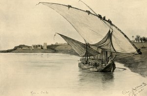 Felucca auf dem Nil bei Kom Ombo, Ägypten, 1898 von Christian Wilhelm Allers