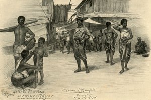 Straßenszene, Bangkok, Siam, 1898 von Christian Wilhelm Allers