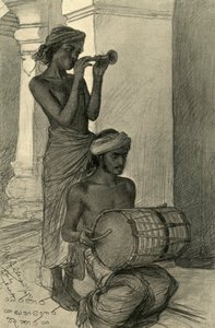 Tempelmusiker, Kandy, Ceylon, 1898