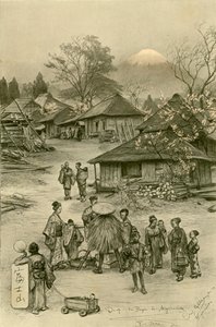 Dorf in der Nähe des Berges Fuji, Miyanoshita, Japan, 1898