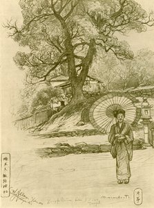Frau mit Sonnenschirm, Nagasaki, Japan von Christian Wilhelm Allers