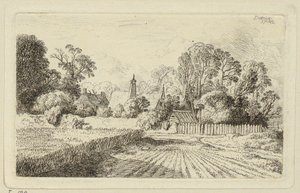 Ein Weg neben einem Kornfeld von Christian Wilhelm Ernst Dietrich
