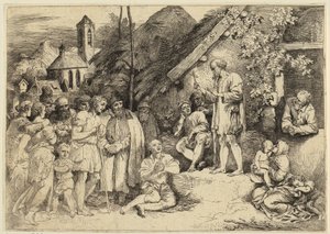 Der heilige Jakob predigt in einem Dorf von Christian Wilhelm Ernst Dietrich