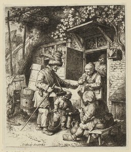 Kniestück einer nach rechts gewandten Frau, in der rechten Hand hält sie einen Ring von Christian Wilhelm Ernst Dietrich