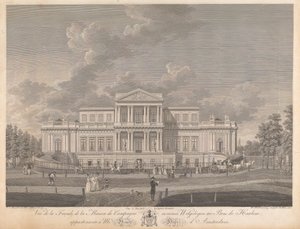 Welgelegen: Ansicht der Fassade des Landhauses namens Welgelegen im Wald von Harlem, im Besitz von Herrn Henry Hope aus Amsterdam